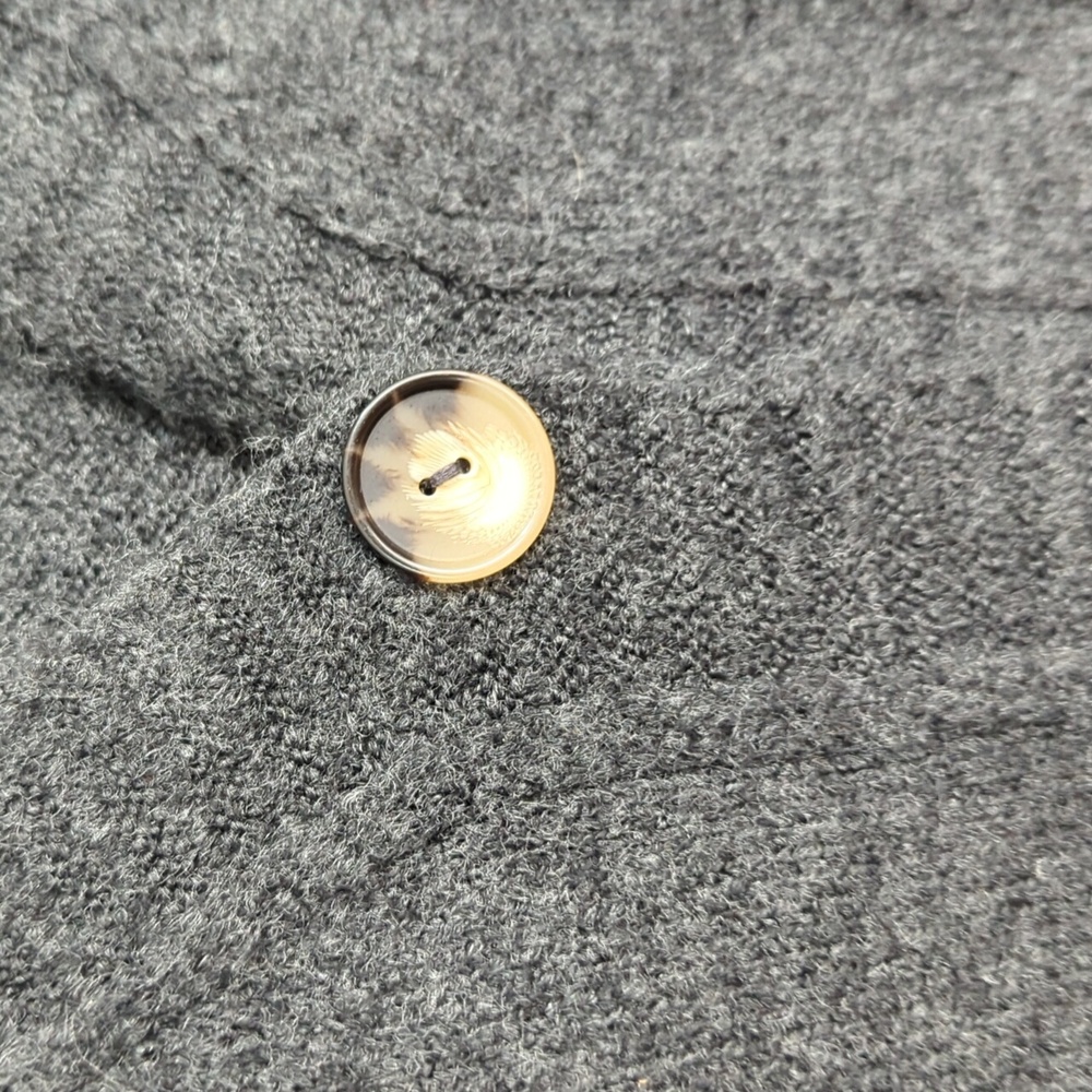 Topshop‎ Dark Gray Long Puff Sleeve V Neck Cardigan Sweater Size 4-6 - Picture 5 of 9